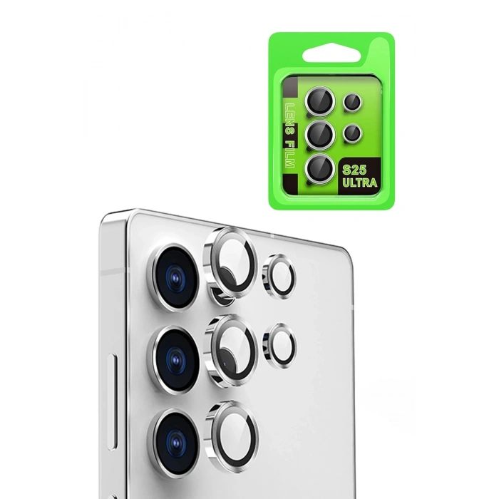 Newface Samsung Galaxy S25 Ultra Raze Metal Kamera Lens - Gümüş