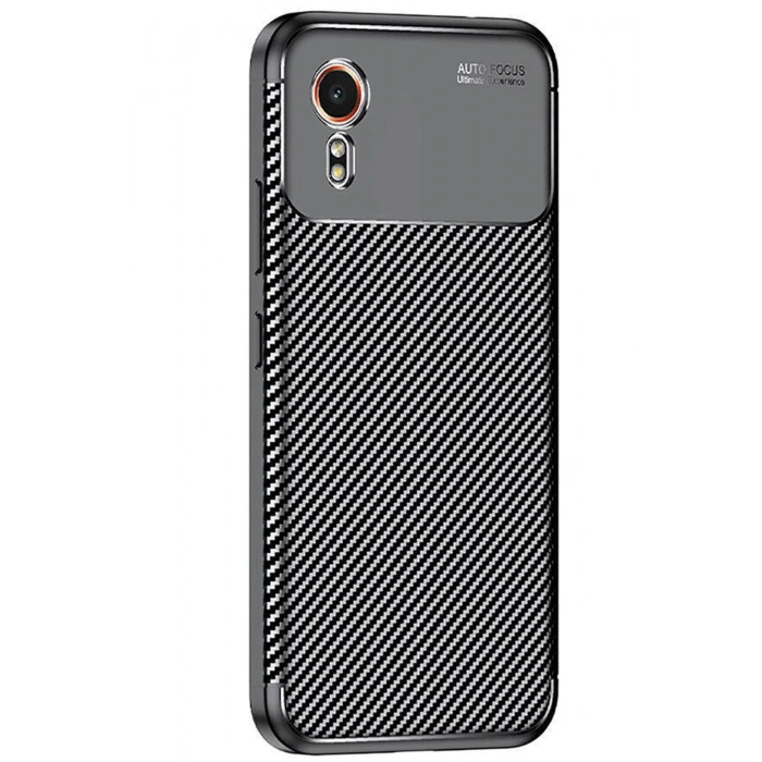 Newface Samsung Galaxy XCover 7 Kılıf Auto Focus Karbon Kapak - Siyah