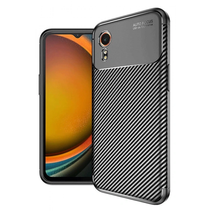 Newface Samsung Galaxy XCover 7 Kılıf Auto Focus Karbon Kapak - Siyah