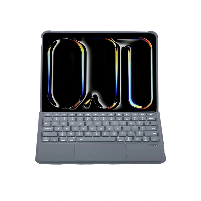 Newface T5510D iPad Pro 13 (2024) Kılıf Palermo Ledli Klavyeli Standlı Tablet Kılıfı - Siyah