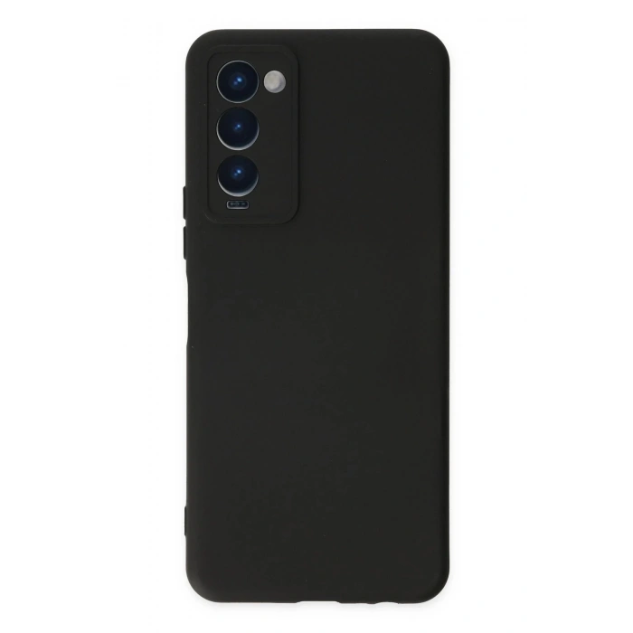 Newface Tecno Camon 18 Kılıf Nano içi Kadife Silikon - Siyah