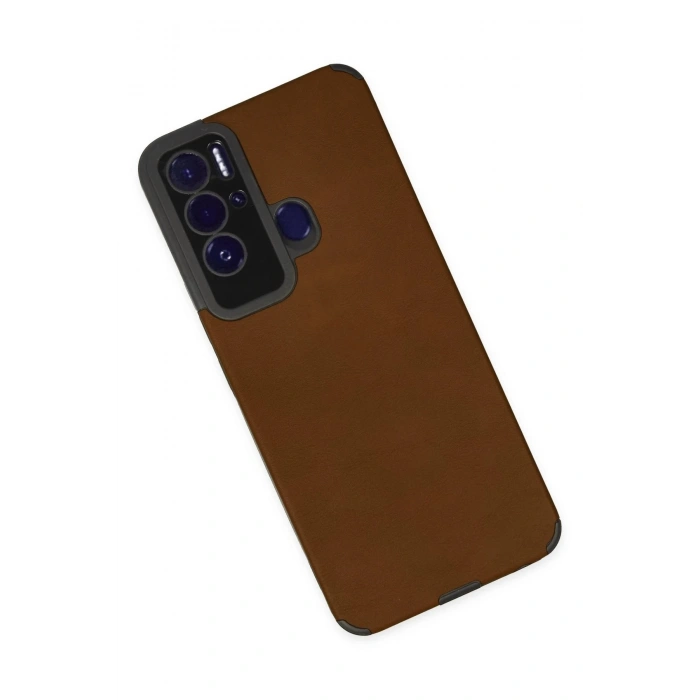 Newface Tecno Pova Neo Kılıf Loop Deri Silikon - Kahverengi