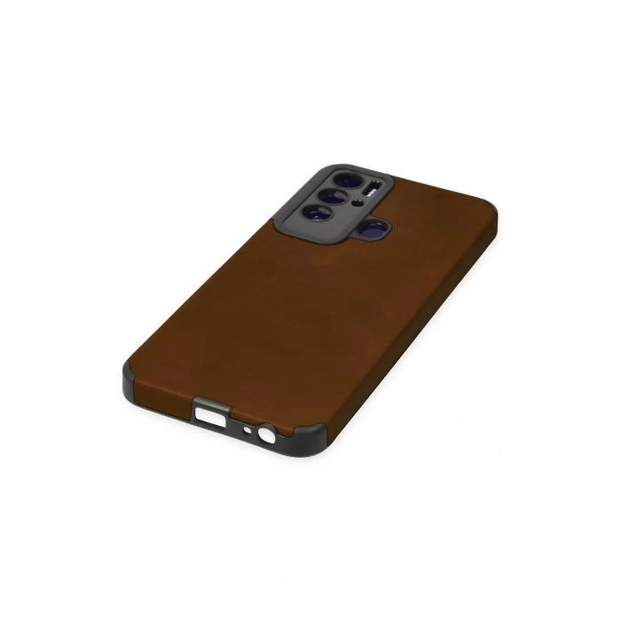 Newface Tecno Pova Neo Kılıf Loop Deri Silikon - Kahverengi