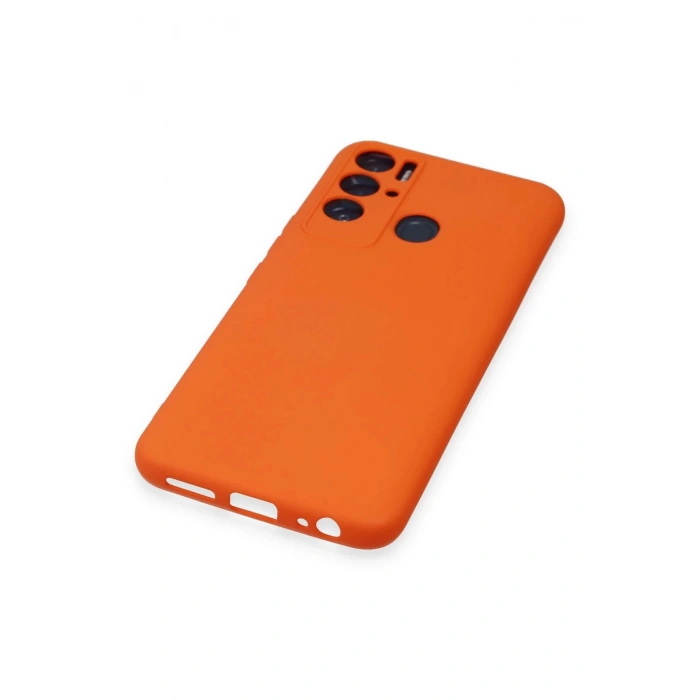 Newface Tecno Pova Neo Kılıf Nano içi Kadife Silikon - Turuncu