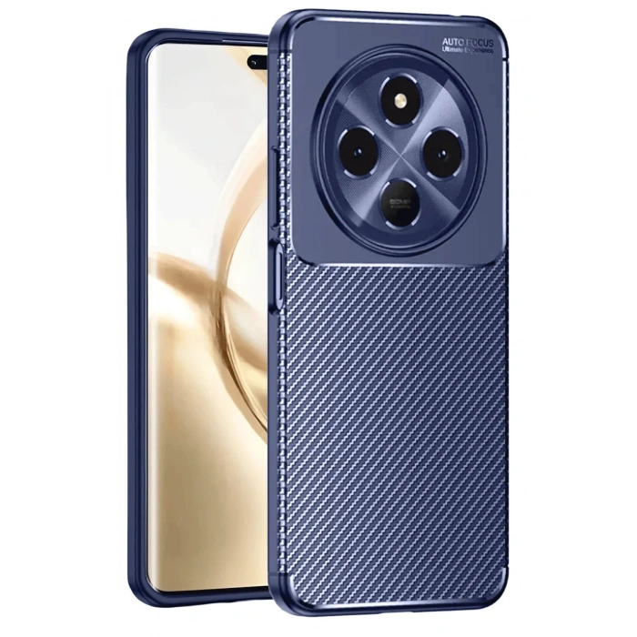 Newface Tecno Spark 30 Kılıf Auto Focus Karbon Kapak - Lacivert