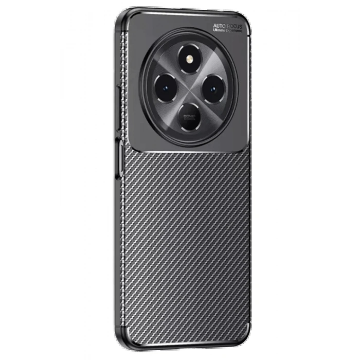 Newface Tecno Spark 30 Kılıf Auto Focus Karbon Kapak - Siyah