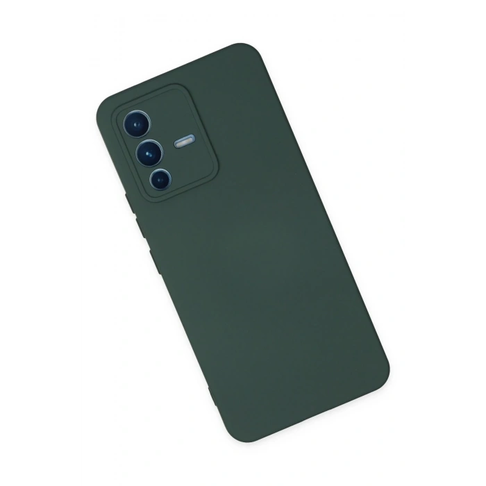 Newface Vivo V23 5G Kılıf Nano içi Kadife Silikon - Koyu Yeşil