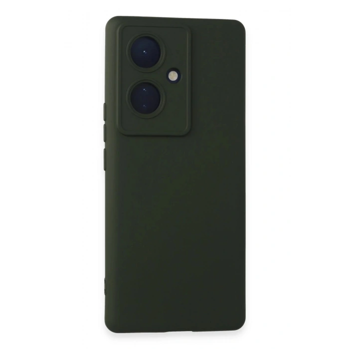 Newface Vivo V29 Lite Kılıf Nano içi Kadife Silikon - Koyu Yeşil