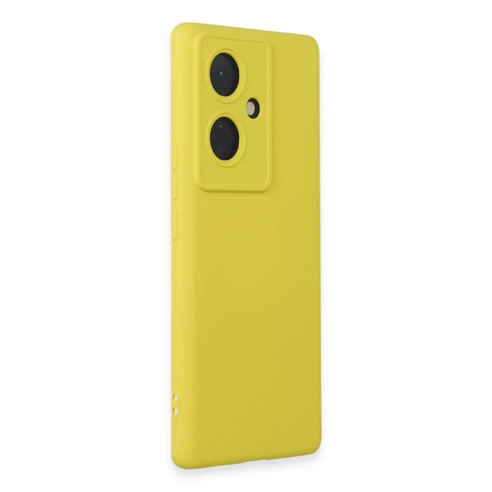 Newface Vivo V29 Lite Kılıf Nano içi Kadife Silikon - Sarı