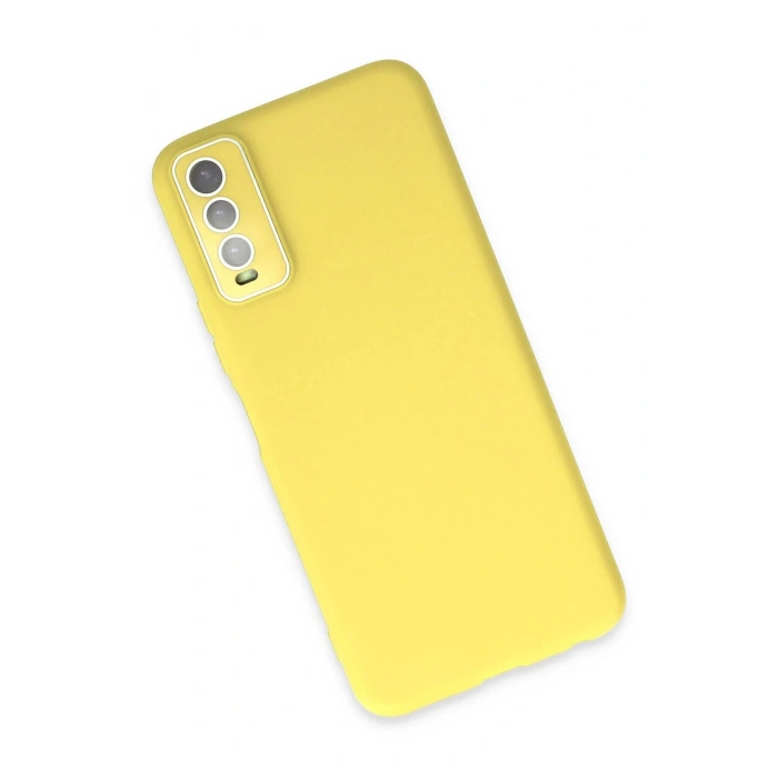 Newface Vivo Y11S Kılıf Lansman Glass Kapak - Sarı