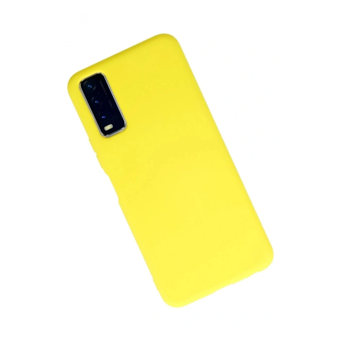 Newface Vivo Y11S Kılıf Nano içi Kadife Silikon - Sarı