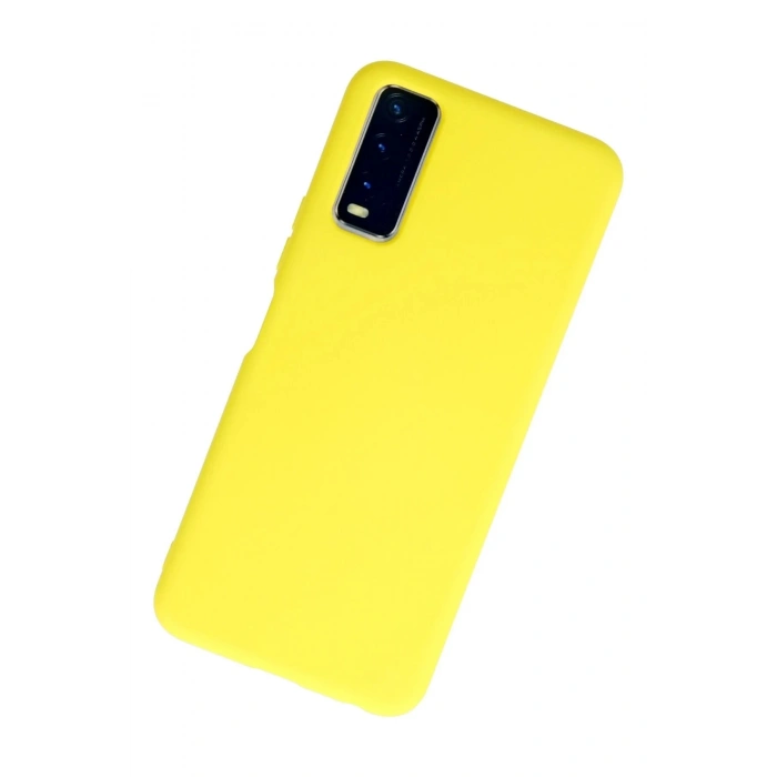 Newface Vivo Y11S Kılıf Nano içi Kadife Silikon - Sarı