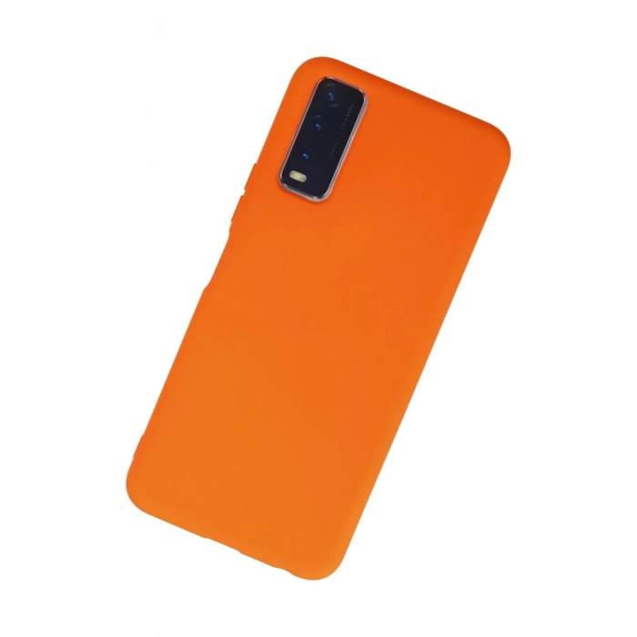 Newface Vivo Y11S Kılıf Nano içi Kadife Silikon - Turuncu