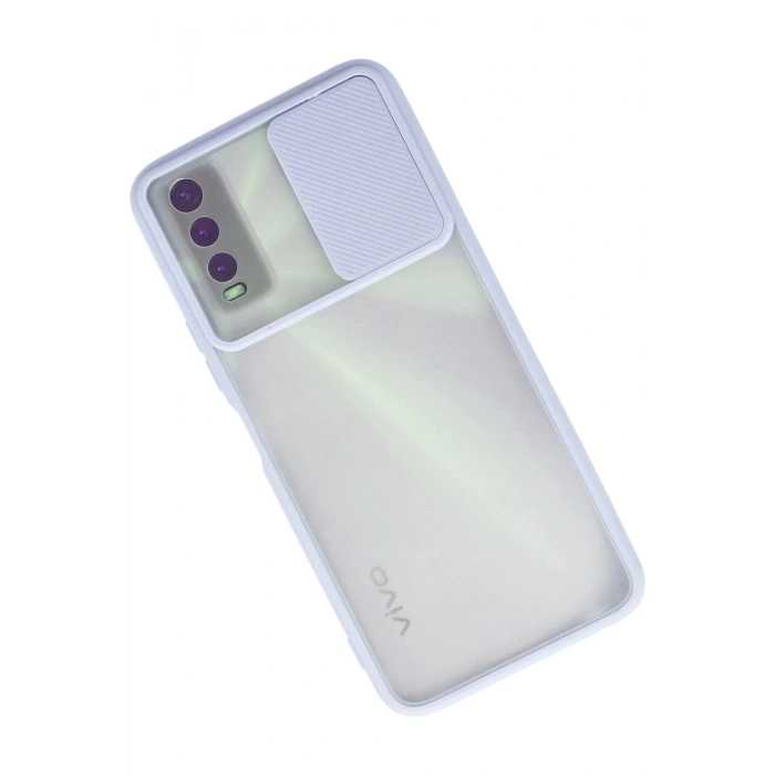 Newface Vivo Y11S Kılıf Palm Buzlu Kamera Sürgülü Silikon - Lila