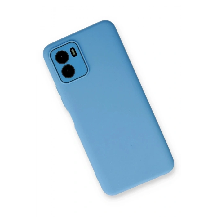 Newface Vivo Y15S Kılıf Lansman Glass Kapak - Mavi