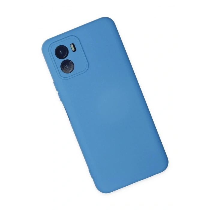 Newface Vivo Y15S Kılıf Nano içi Kadife Silikon - Mavi