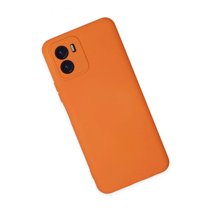 Newface Vivo Y15S Kılıf Nano içi Kadife Silikon - Turuncu