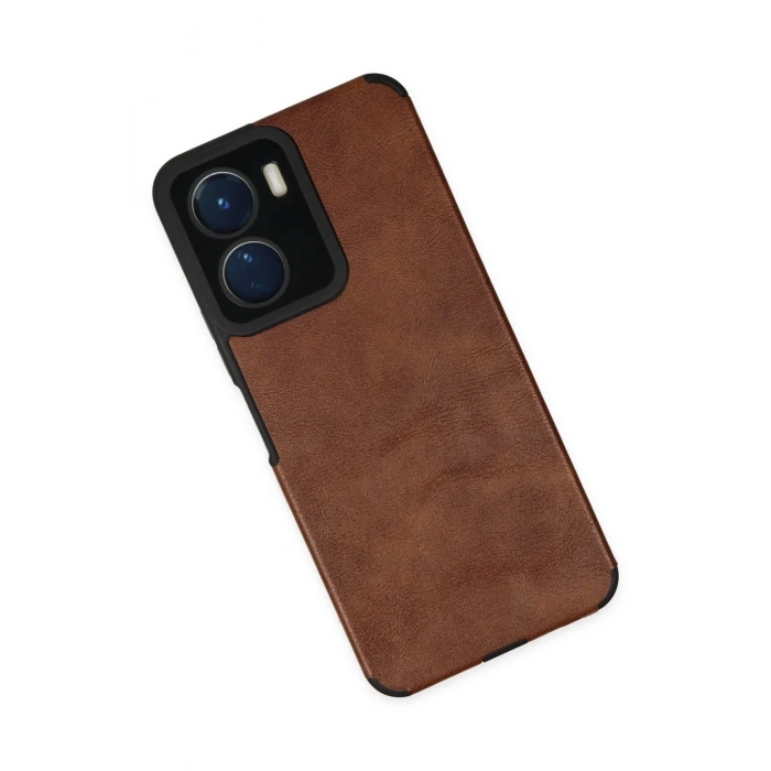 Newface Vivo Y16 Kılıf Loop Deri Silikon - Kahverengi