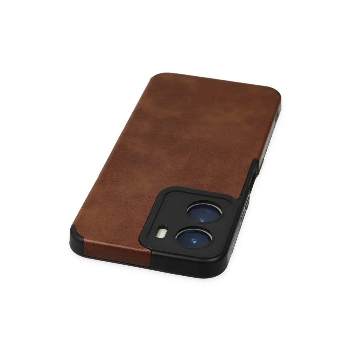 Newface Vivo Y16 Kılıf Loop Deri Silikon - Kahverengi