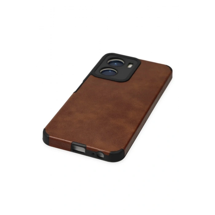 Newface Vivo Y16 Kılıf Loop Deri Silikon - Kahverengi