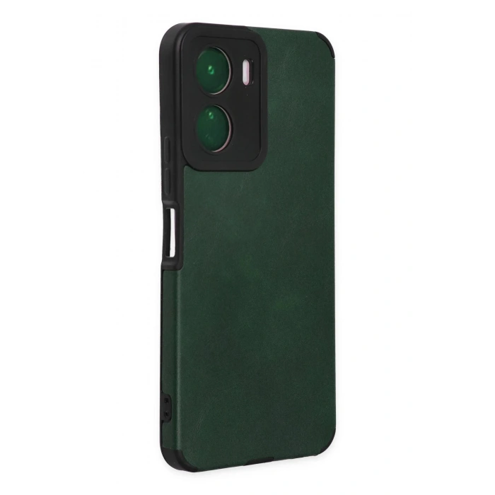 Newface Vivo Y16 Kılıf Loop Deri Silikon - Yeşil