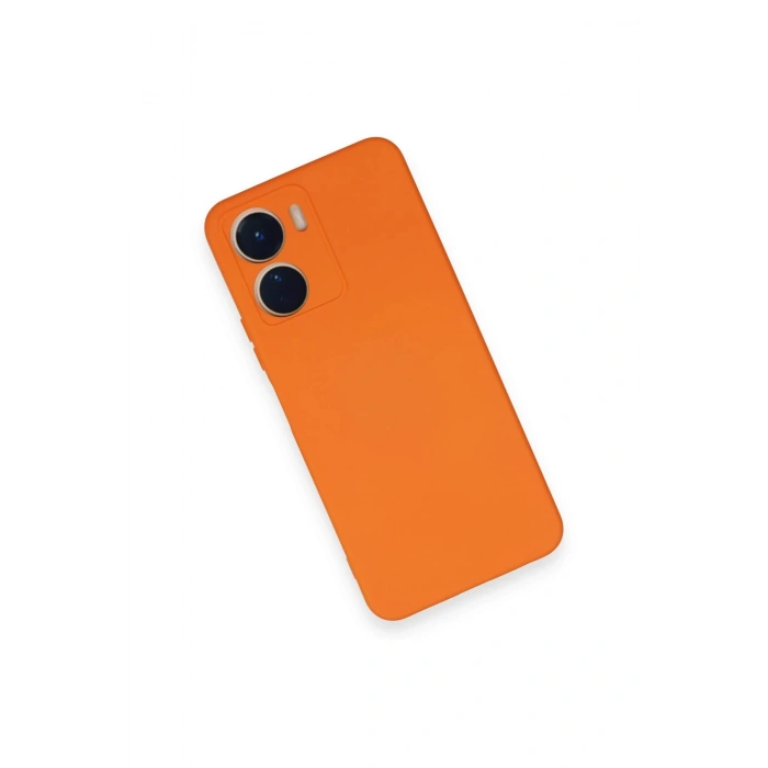 Newface Vivo Y16 Kılıf Nano içi Kadife Silikon - Turuncu