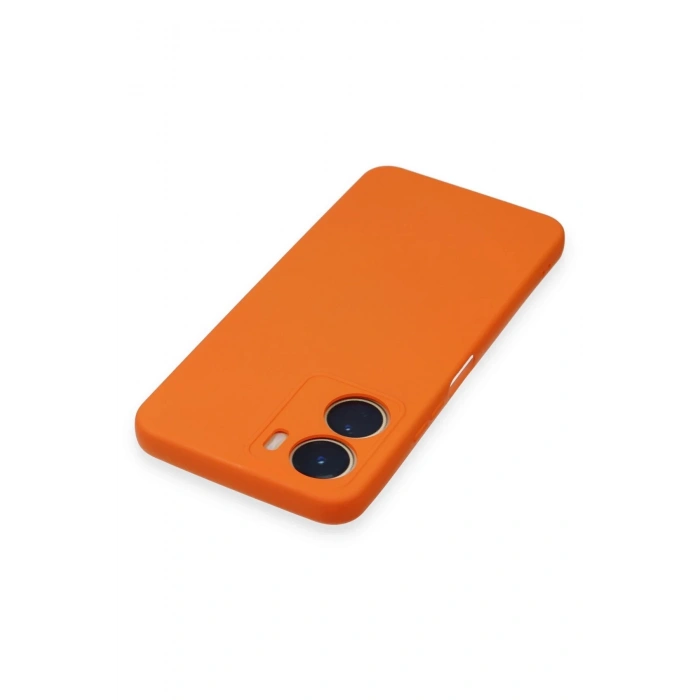 Newface Vivo Y16 Kılıf Nano içi Kadife Silikon - Turuncu