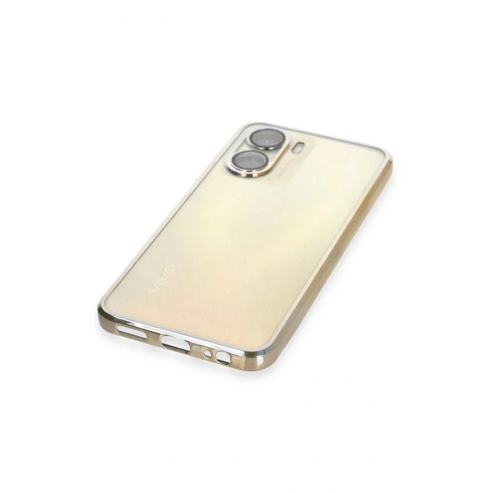 Newface Vivo Y16 Kılıf Razer Lensli Silikon - Gold