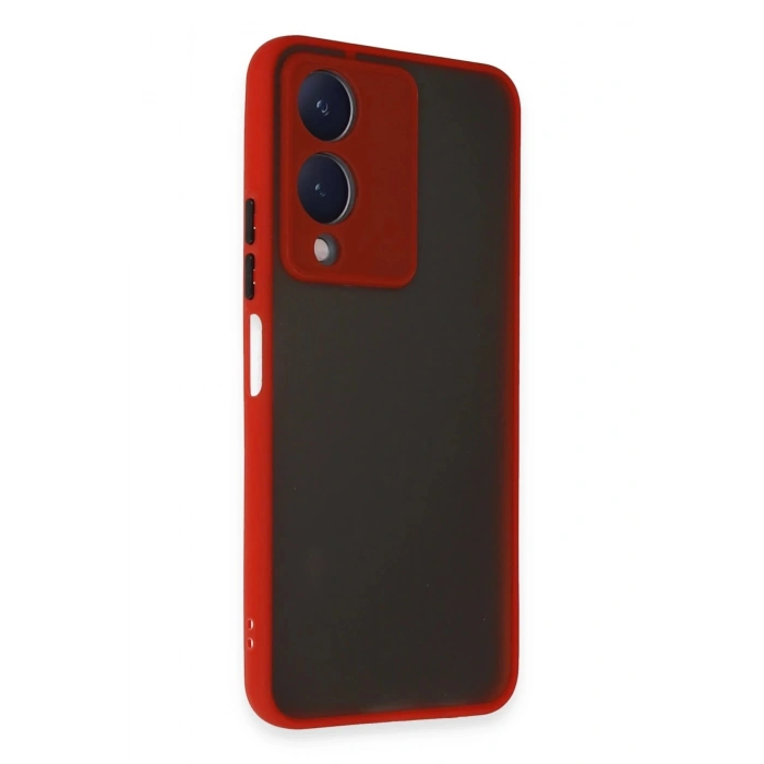 Newface Vivo Y17S Kılıf Montreal Silikon Kapak - Kırmızı