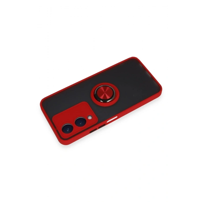 Newface Vivo Y17S Kılıf Montreal Yüzüklü Silikon Kapak - Kırmızı
