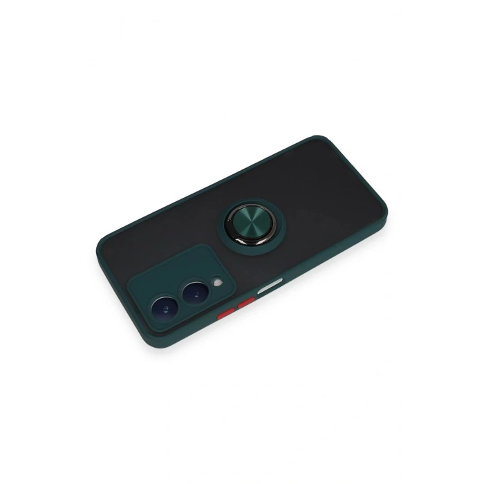 Newface Vivo Y17S Kılıf Montreal Yüzüklü Silikon Kapak - Yeşil