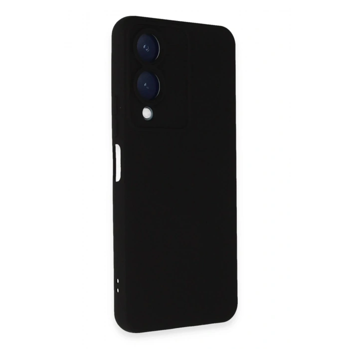 Newface Vivo Y17S Kılıf Nano içi Kadife Silikon - Siyah