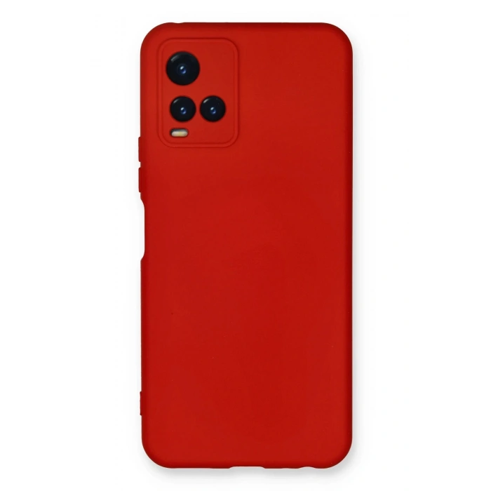 Newface Vivo Y21S Kılıf Nano içi Kadife Silikon - Kırmızı