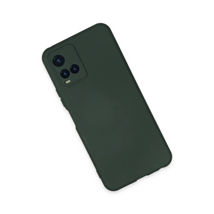 Newface Vivo Y21S Kılıf Nano içi Kadife Silikon - Koyu Yeşil