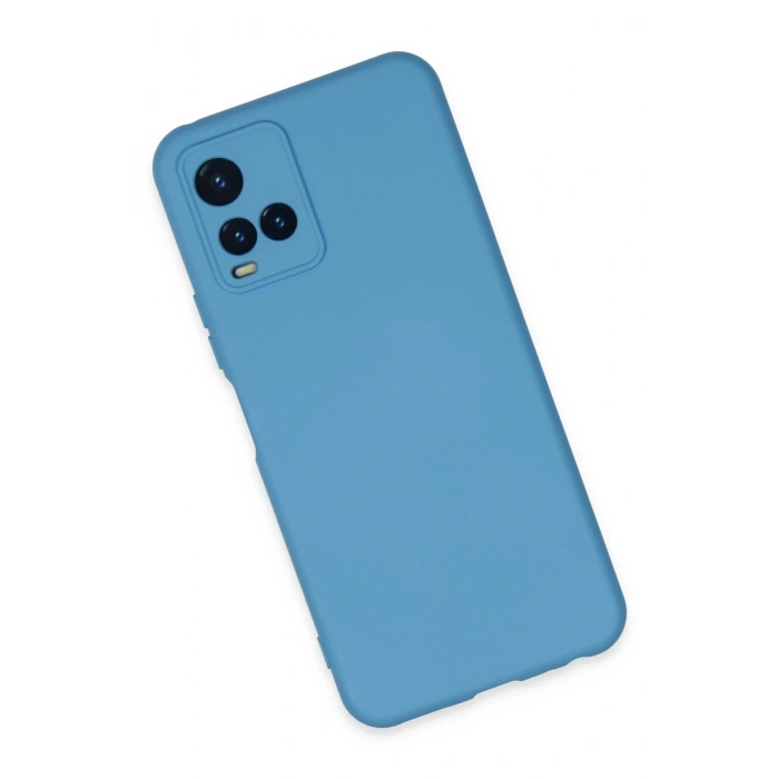 Newface Vivo Y21S Kılıf Nano içi Kadife Silikon - Mavi