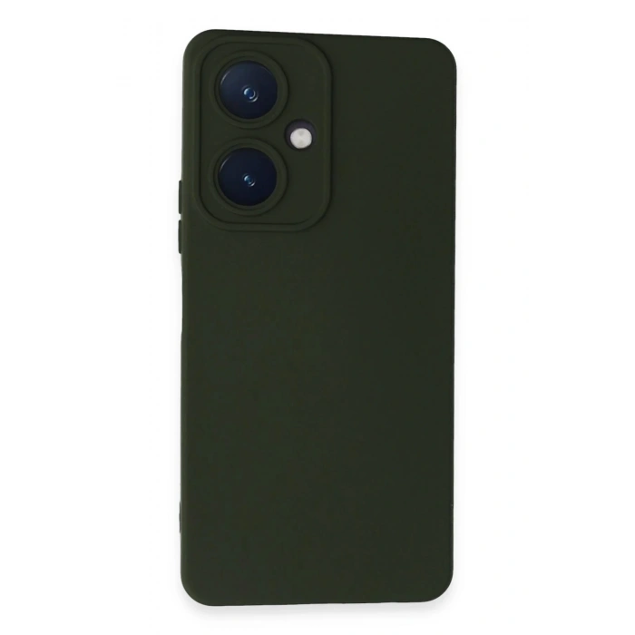 Newface Vivo Y27 Kılıf Nano içi Kadife Silikon - Koyu Yeşil
