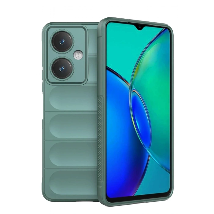 Newface Vivo Y27 Kılıf Optimum Silikon - Koyu Yeşil