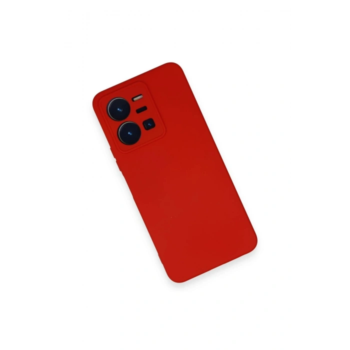 Newface Vivo Y35 Kılıf Nano içi Kadife Silikon - Kırmızı