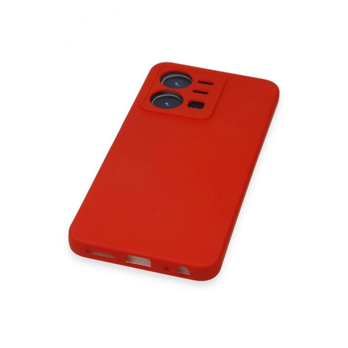 Newface Vivo Y35 Kılıf Nano içi Kadife Silikon - Kırmızı