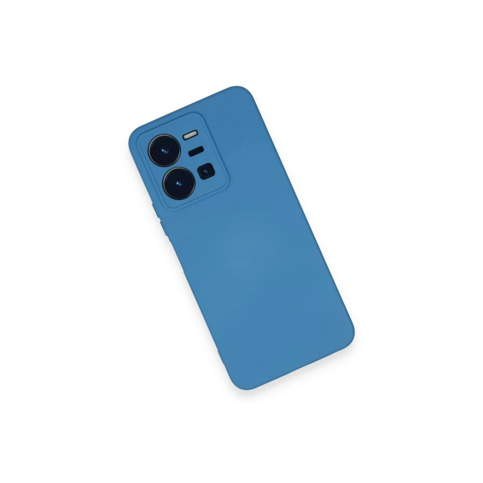 Newface Vivo Y35 Kılıf Nano içi Kadife Silikon - Mavi