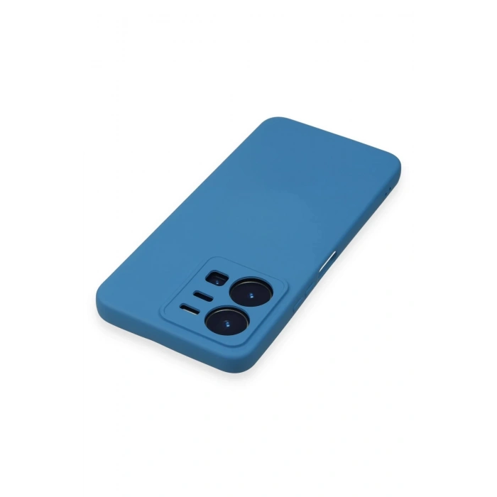 Newface Vivo Y35 Kılıf Nano içi Kadife Silikon - Mavi