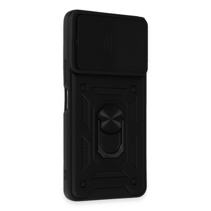 Newface Vivo Y36 Kılıf Pars Lens Yüzüklü Silikon - Siyah