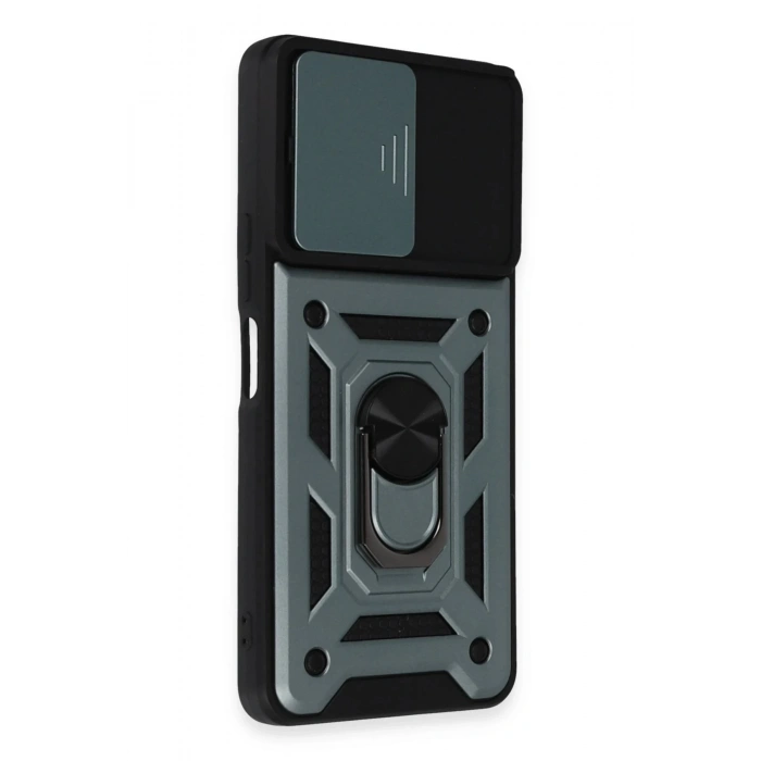 Newface Vivo Y36 Kılıf Pars Lens Yüzüklü Silikon - Yeşil