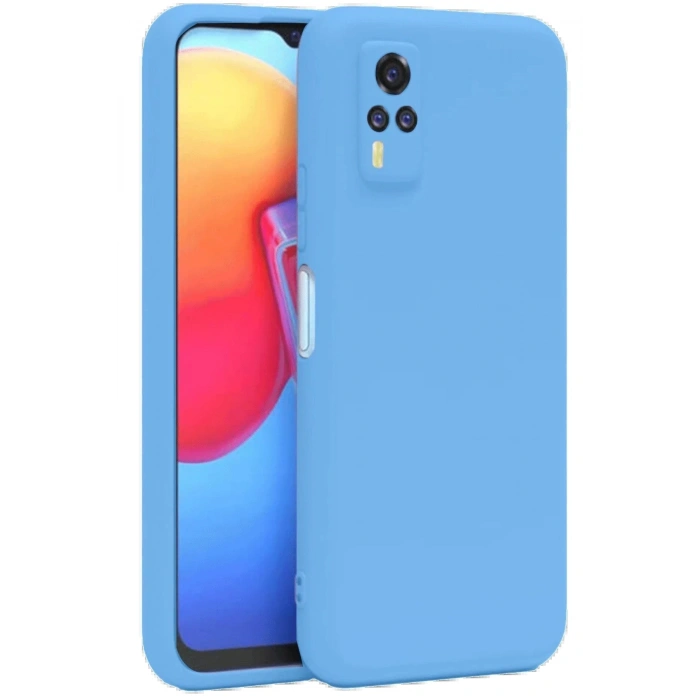 Newface Vivo Y53S Kılıf Nano içi Kadife Silikon - Mavi