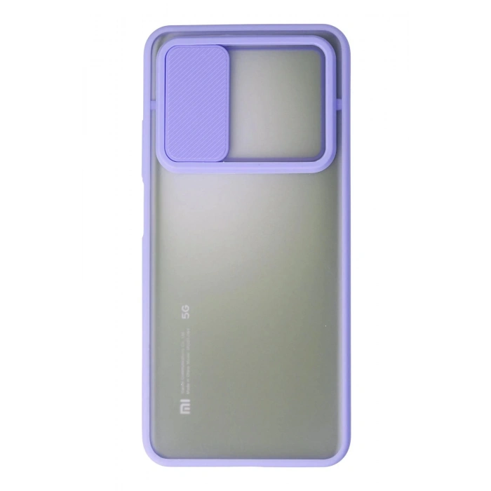 Newface Xiaomi Mi 10T Kılıf Palm Buzlu Kamera Sürgülü Silikon - Lila