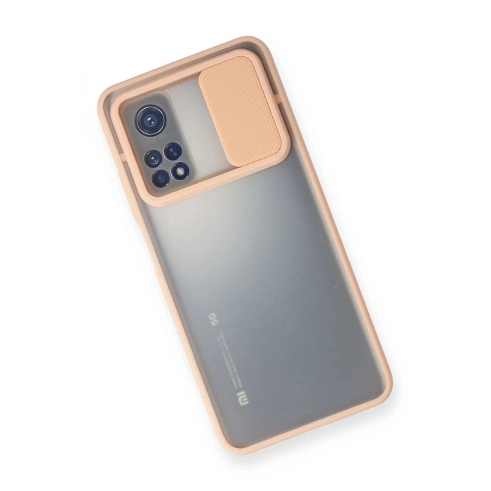 Newface Xiaomi Mi 10T Kılıf Palm Buzlu Kamera Sürgülü Silikon - Pembe