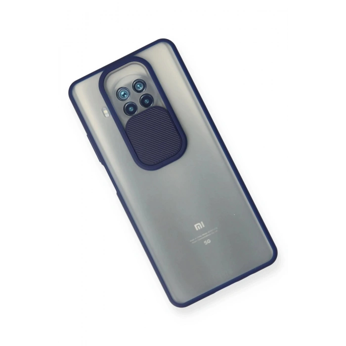 Newface Xiaomi Mi 10T Lite Kılıf Palm Buzlu Kamera Sürgülü Silikon - Lacivert