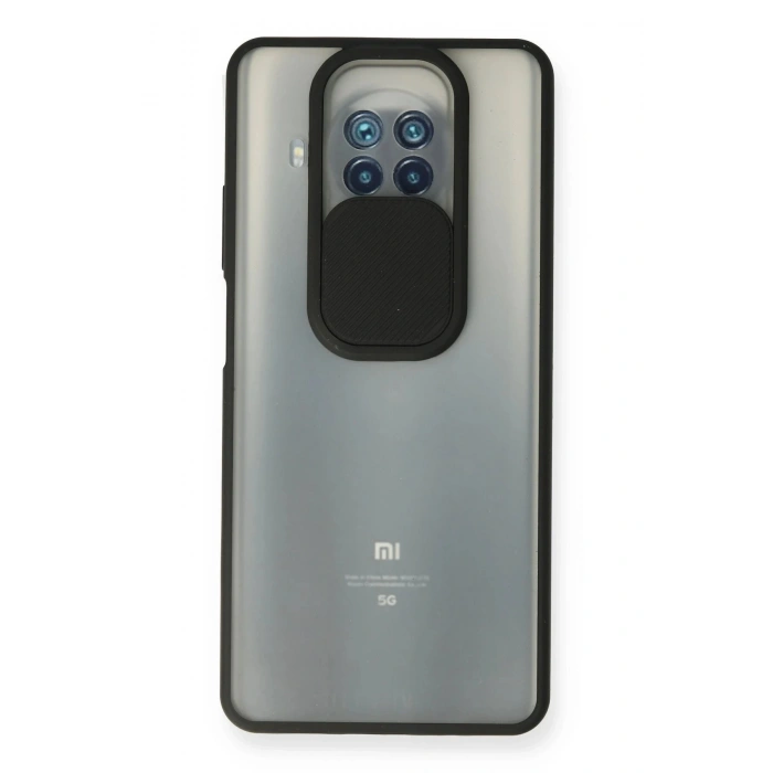 Newface Xiaomi Mi 10T Lite Kılıf Palm Buzlu Kamera Sürgülü Silikon - Siyah