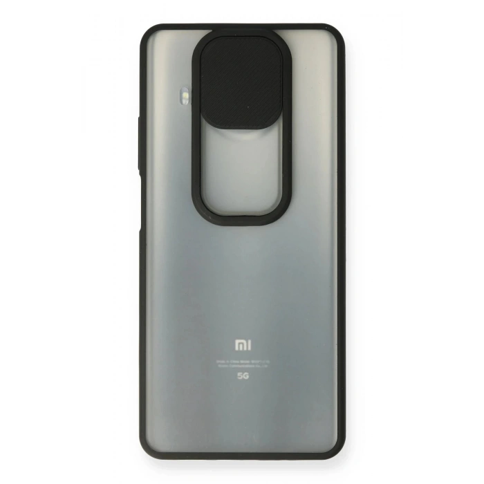 Newface Xiaomi Mi 10T Lite Kılıf Palm Buzlu Kamera Sürgülü Silikon - Siyah