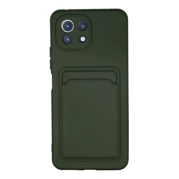 Newface Xiaomi Mi 11 Kılıf Kelvin Kartvizitli Silikon - Koyu Yeşil